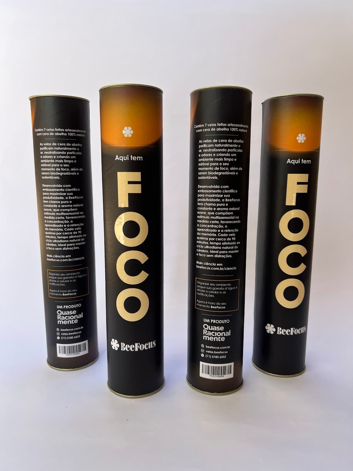 Tubos BeeFocus alinhados